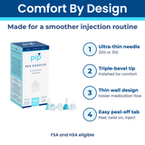 Pip pen needles comfort by design features, FSA and HSA eligible