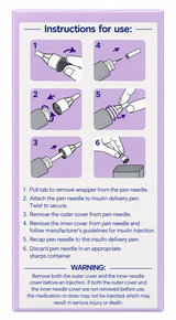 Pip So Fine pen needle package instructions