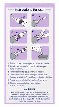 Pip So Fine pen needle package instructions