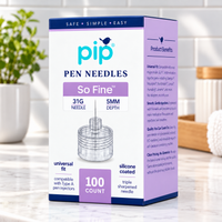 Pip So Fine 31G 5mm pen needles, 100 count box