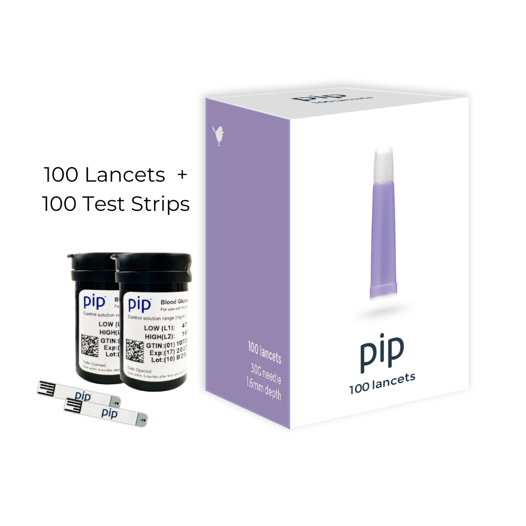 Purple Complete Refill 100 Test Strips & 100 Lancets Pip